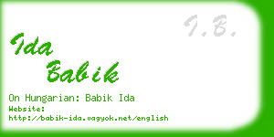 ida babik business card